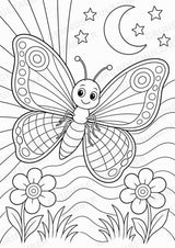 Schmetterling POP Art Ausmalbilder 15 Malvorlagen – Materialseite 16