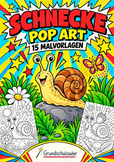 Schnecke POP Art Ausmalbilder 15 Malvorlagen – Cover