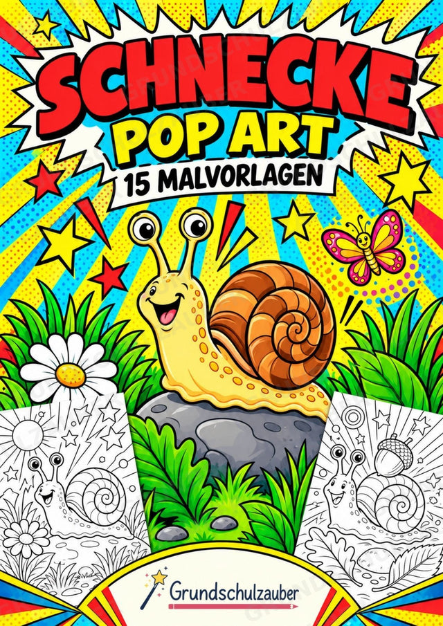 Schnecke POP Art Ausmalbilder 15 Malvorlagen – Cover