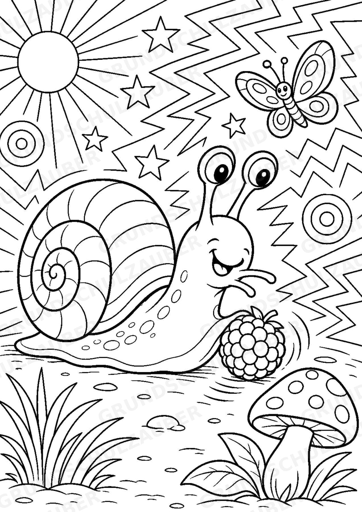 Schnecke POP Art Ausmalbilder 15 Malvorlagen – Materialseite 3