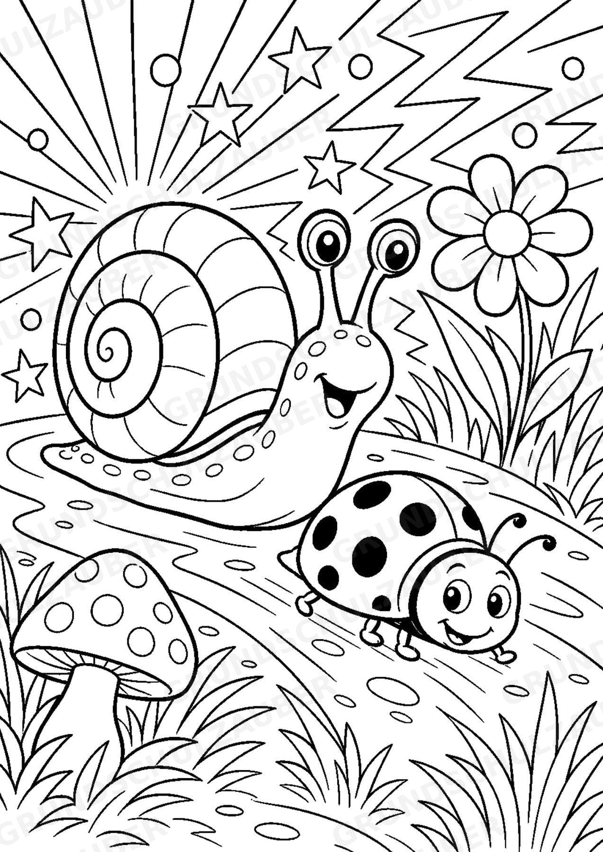 Schnecke POP Art Ausmalbilder 15 Malvorlagen – Materialseite 8