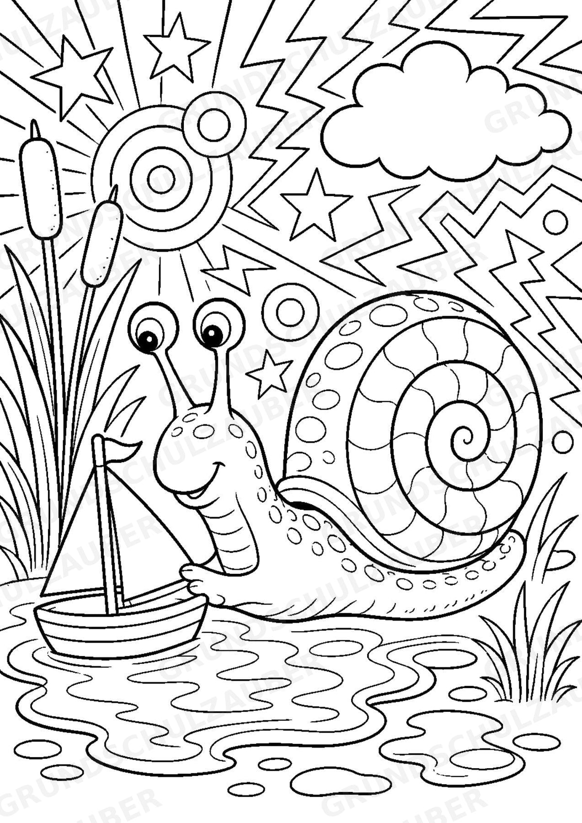 Schnecke POP Art Ausmalbilder 15 Malvorlagen – Materialseite 13