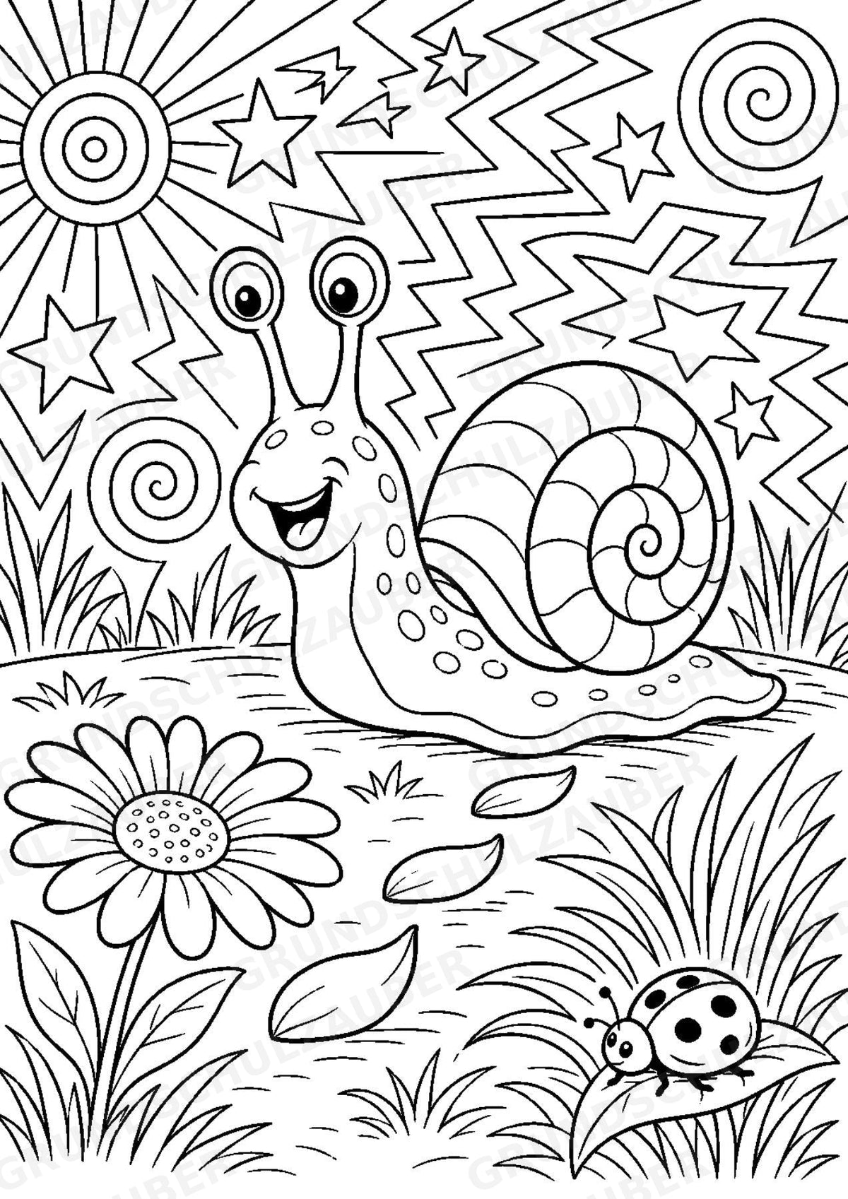Schnecke POP Art Ausmalbilder 15 Malvorlagen – Materialseite 14