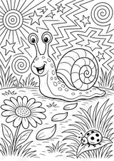 Schnecke POP Art Ausmalbilder 15 Malvorlagen – Materialseite 14