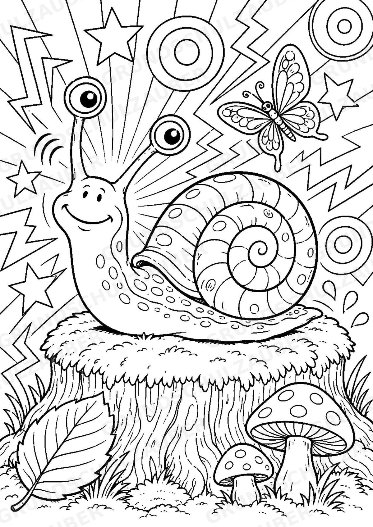 Schnecke POP Art Ausmalbilder 15 Malvorlagen – Materialseite 15