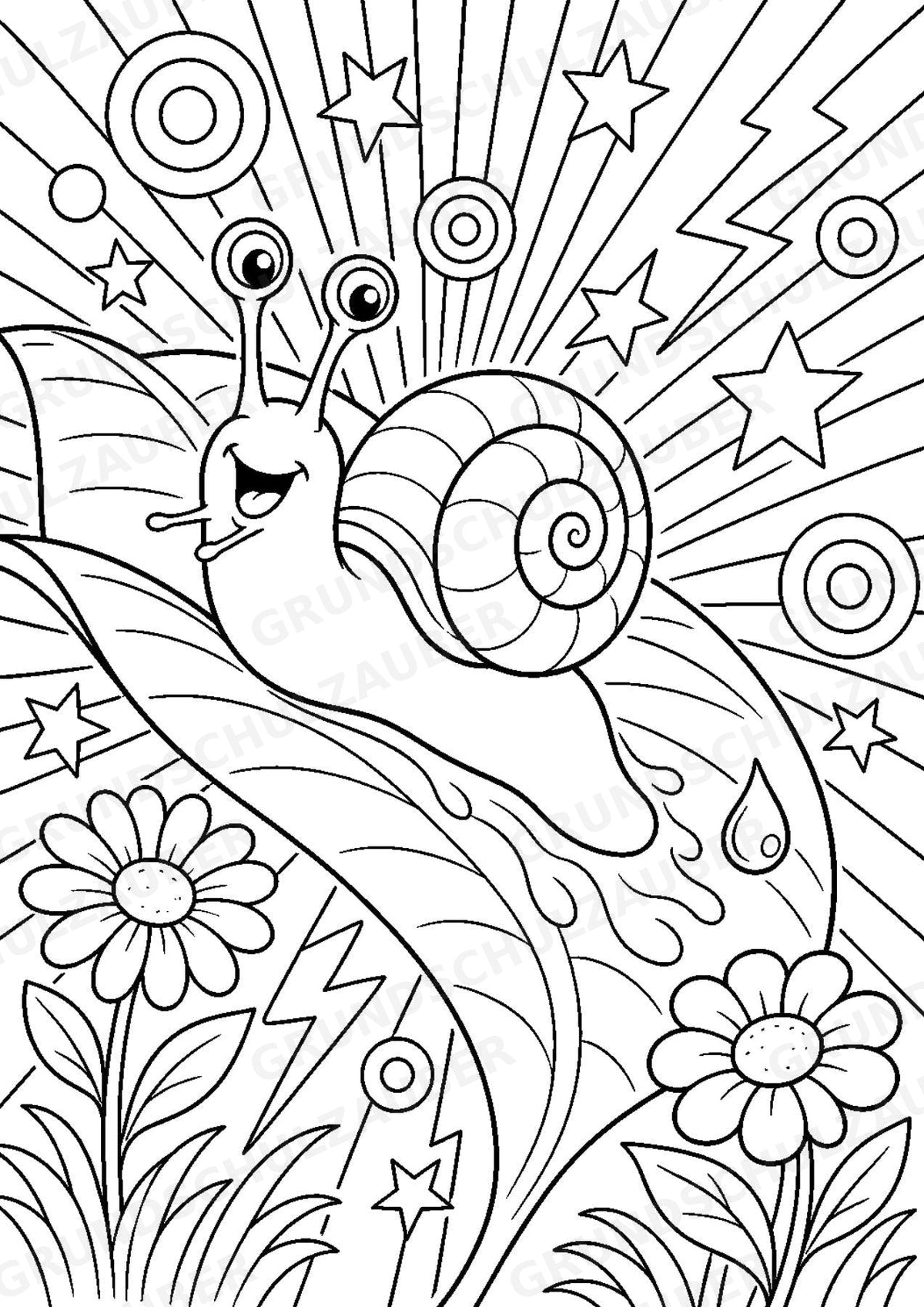 Schnecke POP Art Ausmalbilder 15 Malvorlagen – Materialseite 16