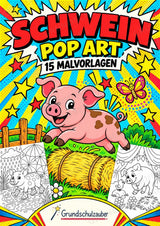 Schwein POP Art Ausmalbilder 15 Malvorlagen – Cover