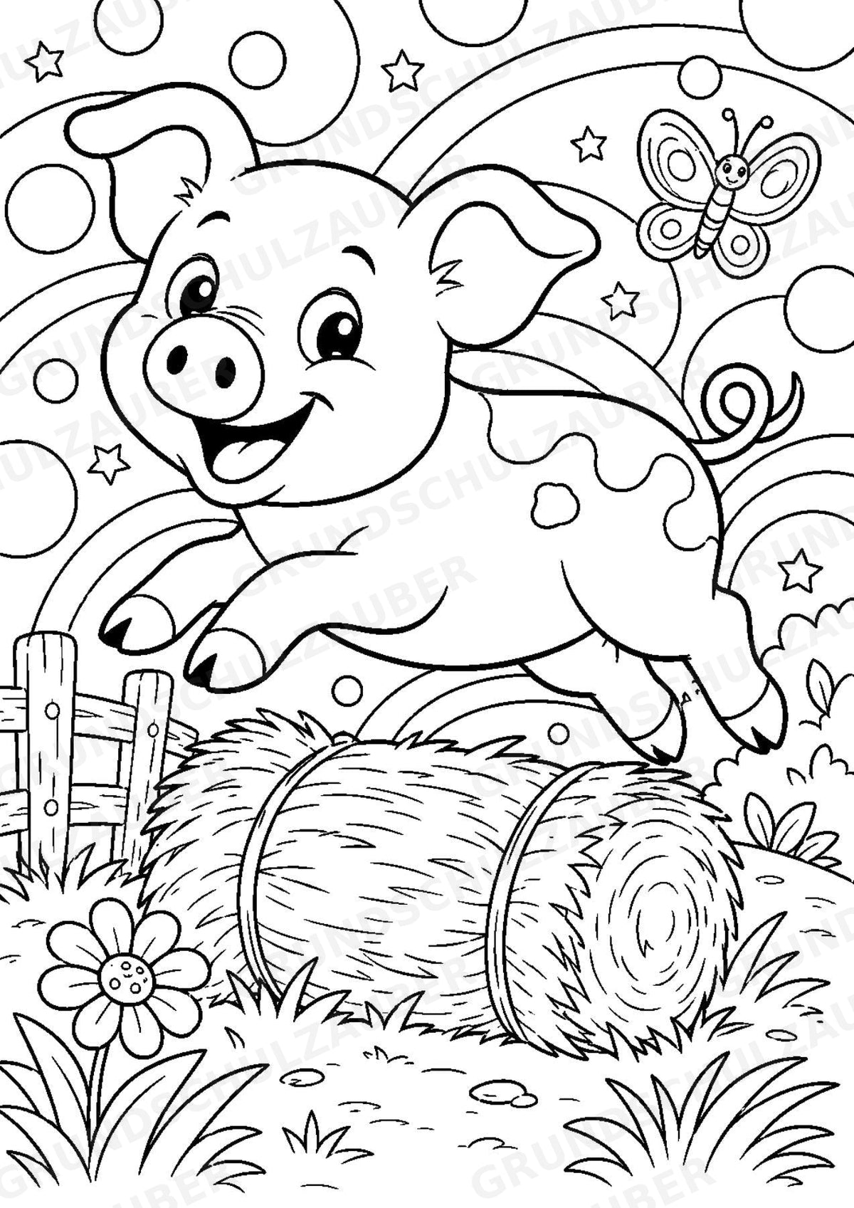 Schwein POP Art Ausmalbilder 15 Malvorlagen – Materialseite 2
