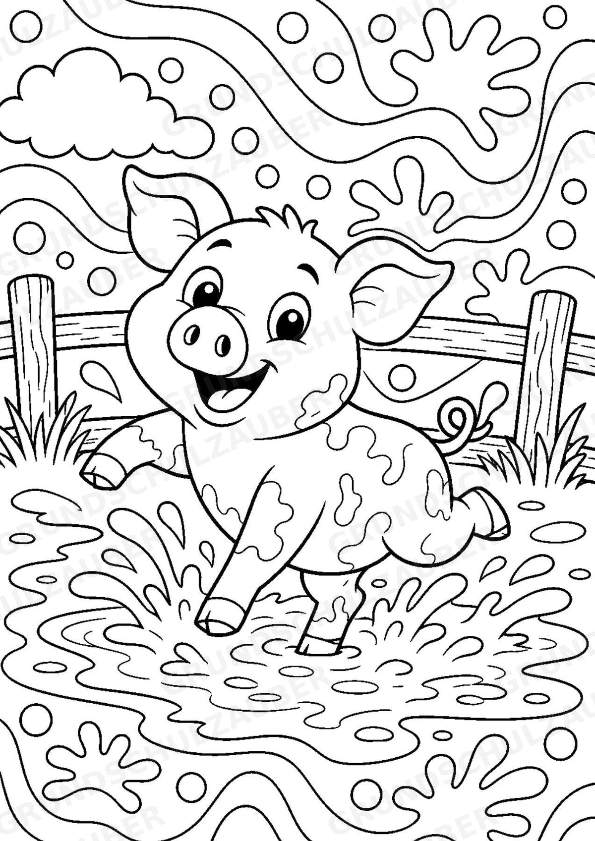 Schwein POP Art Ausmalbilder 15 Malvorlagen – Materialseite 3