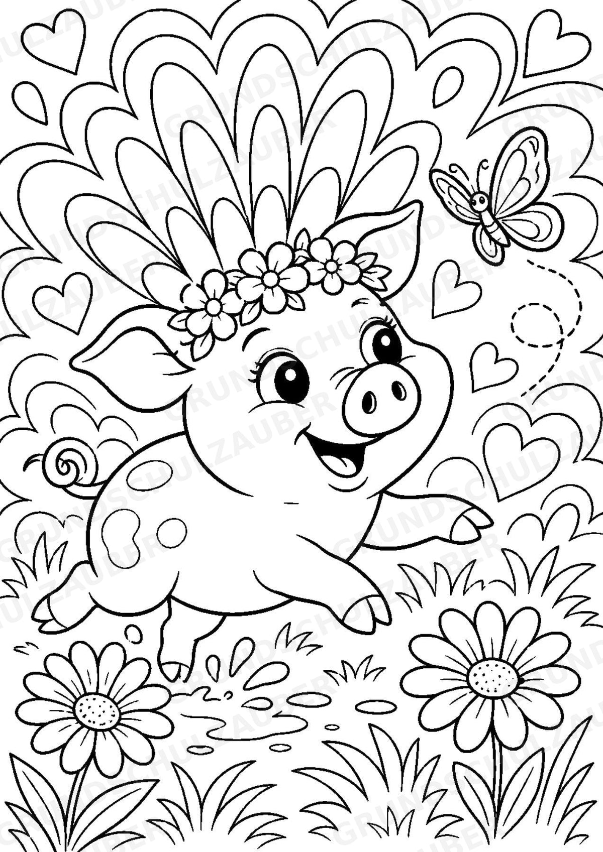 Schwein POP Art Ausmalbilder 15 Malvorlagen – Materialseite 5