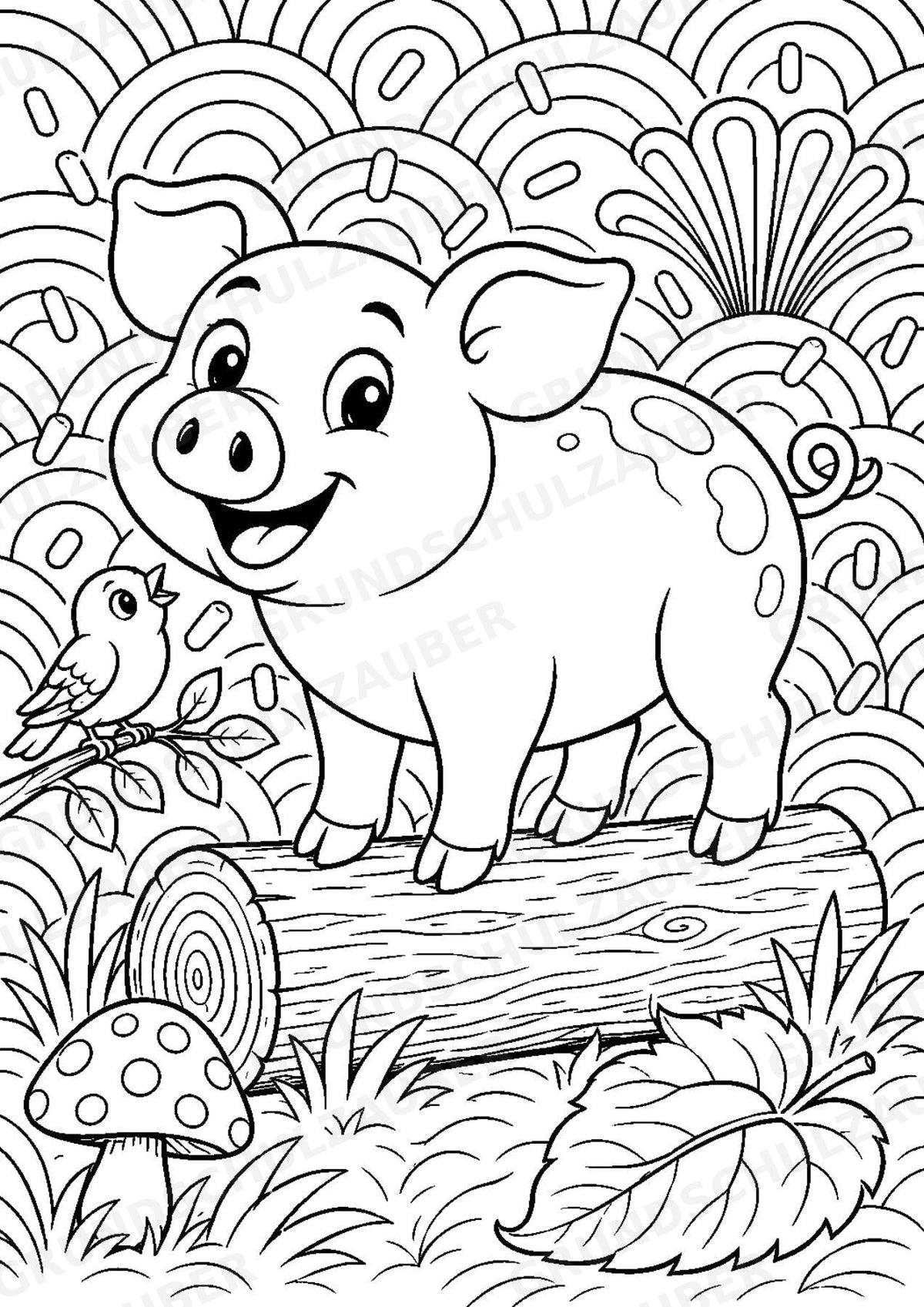 Schwein POP Art Ausmalbilder 15 Malvorlagen – Materialseite 6