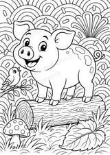 Schwein POP Art Ausmalbilder 15 Malvorlagen – Materialseite 6