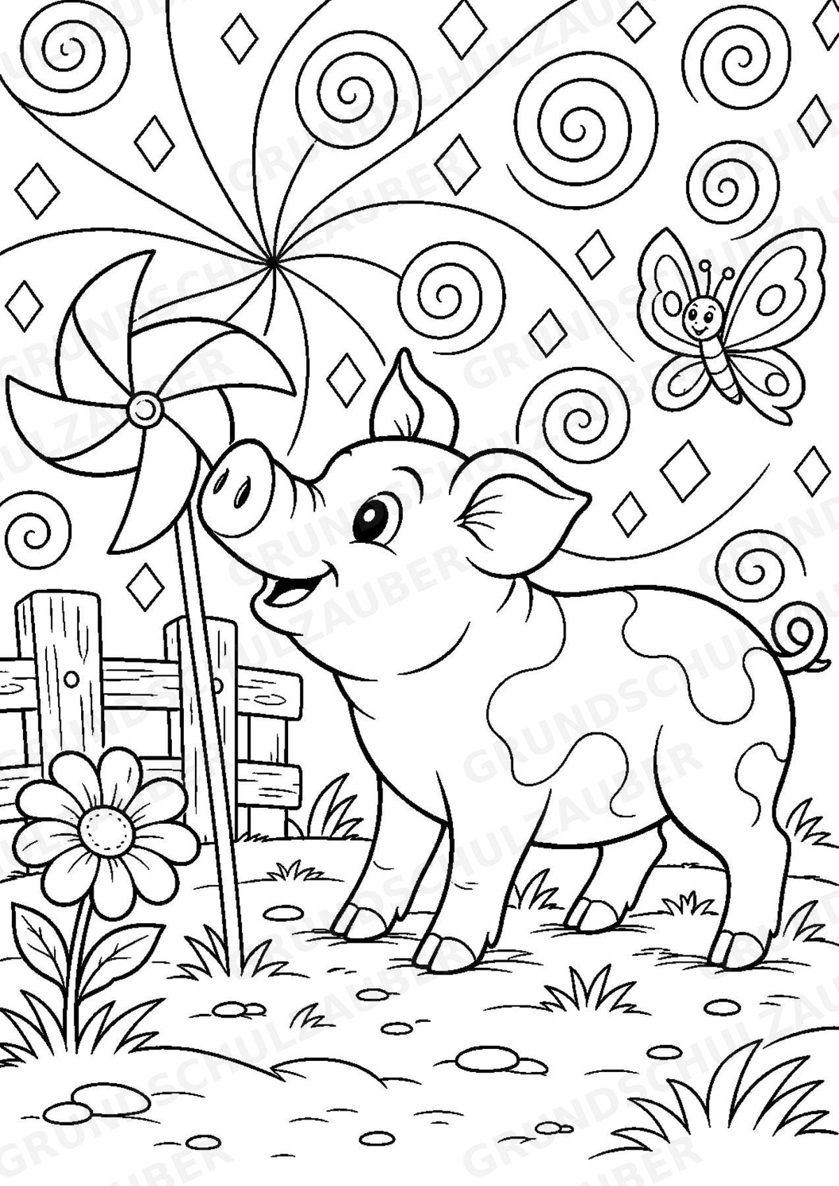 Schwein POP Art Ausmalbilder 15 Malvorlagen – Materialseite 10