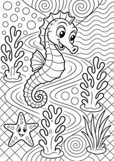 Seepferdchen POP Art Ausmalbilder 15 Malvorlagen – Materialseite 4
