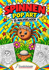Spinnen POP Art Ausmalbilder 15 Malvorlagen – Cover