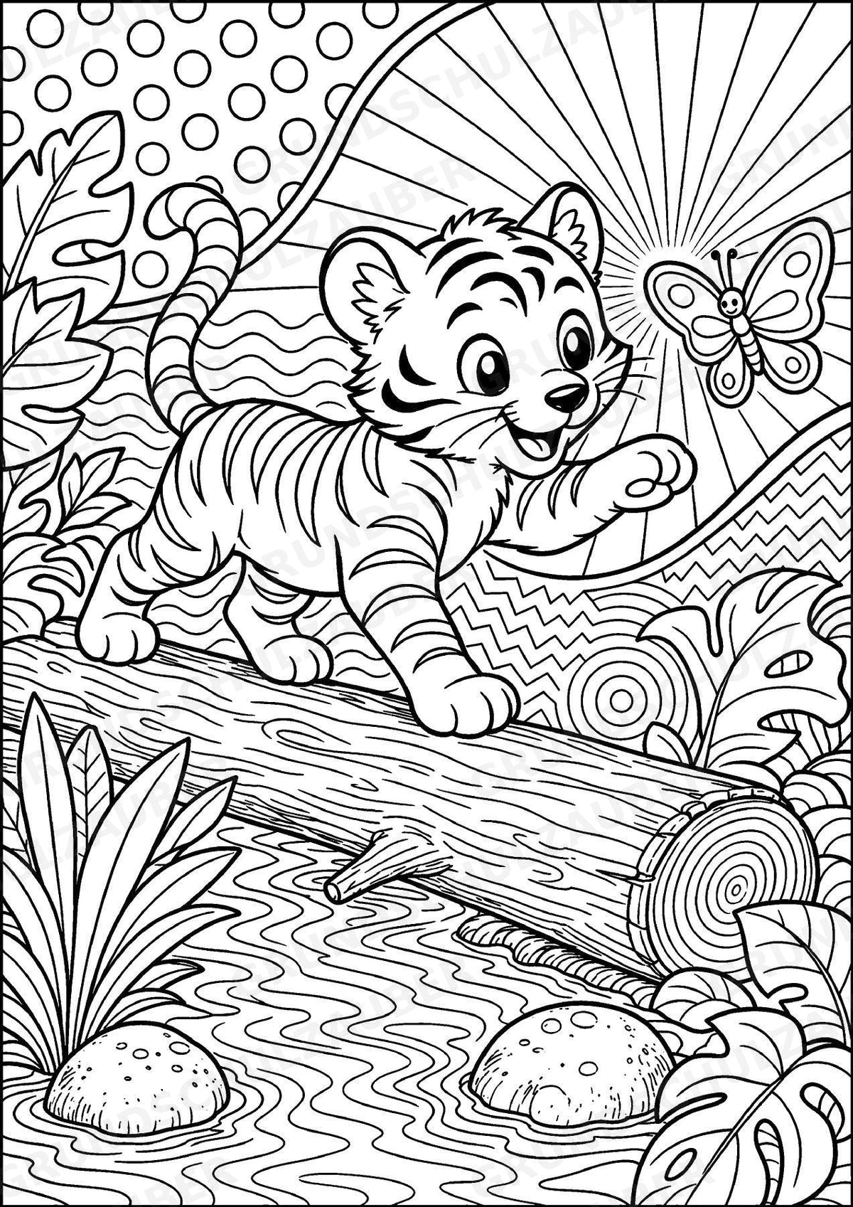 Tiger POP Art Ausmalbilder 15 Malvorlagen – Materialseite 2