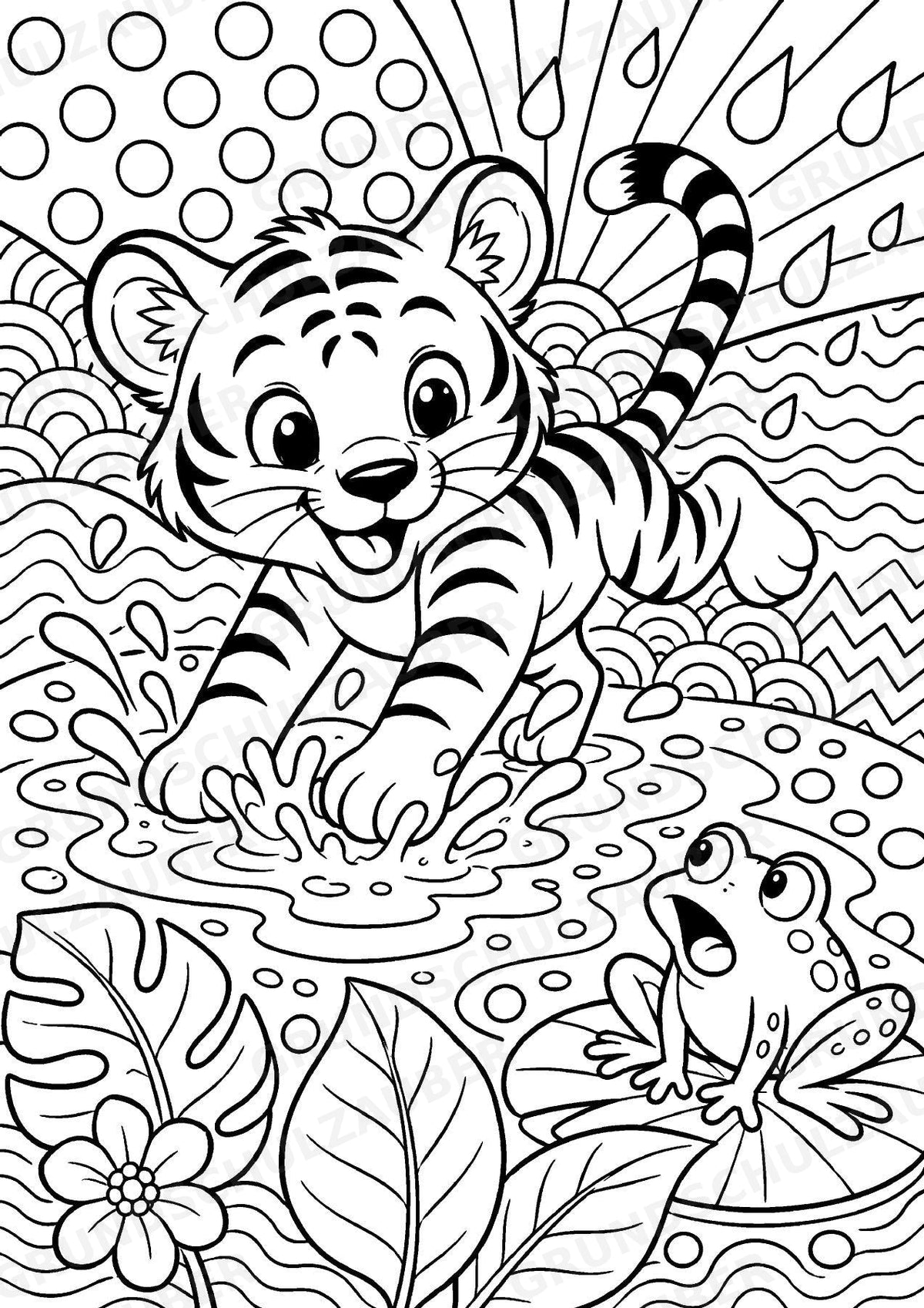 Tiger POP Art Ausmalbilder 15 Malvorlagen – Materialseite 4