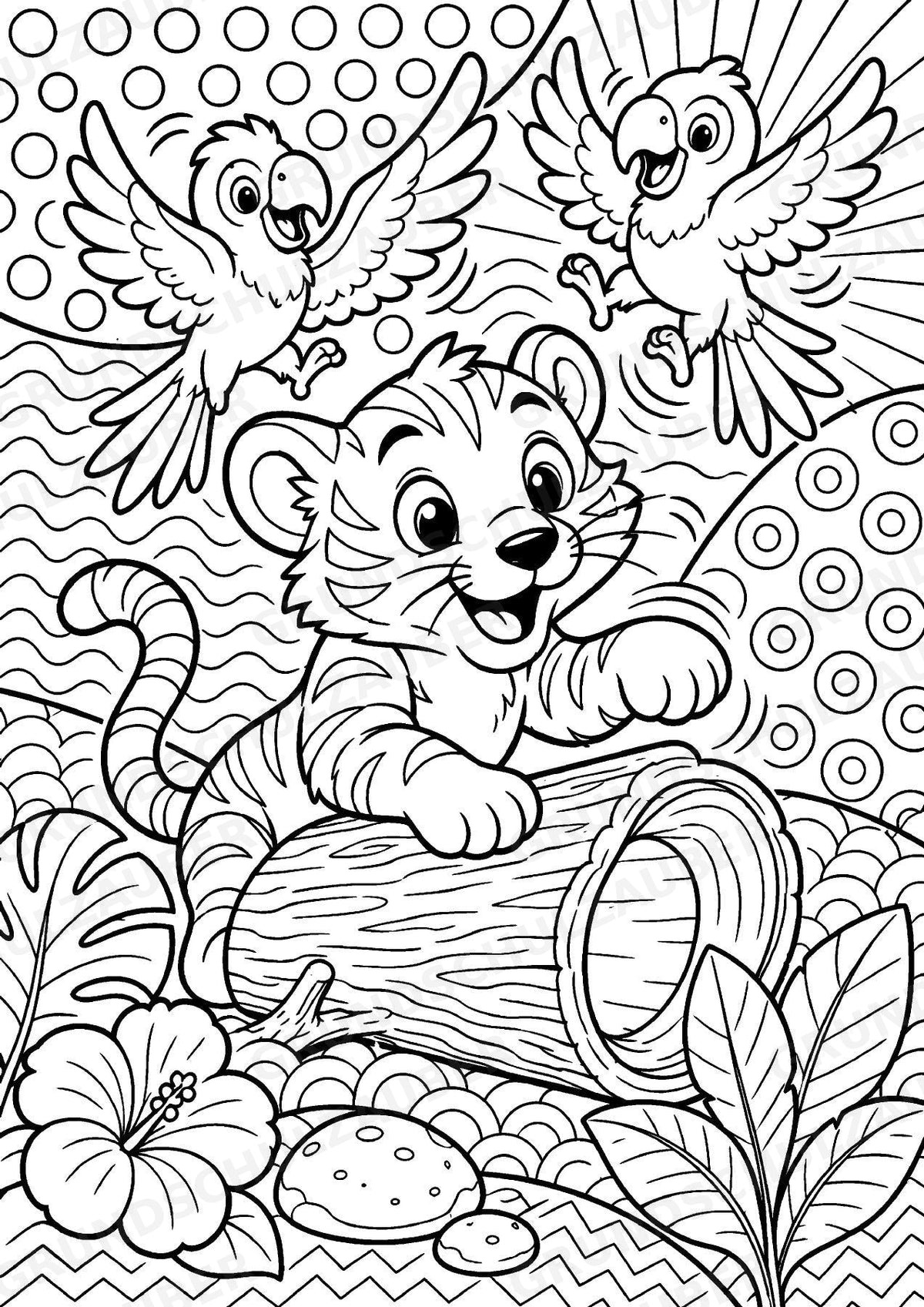 Tiger POP Art Ausmalbilder 15 Malvorlagen – Materialseite 9