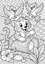 Tiger POP Art Ausmalbilder 15 Malvorlagen – Materialseite 9
