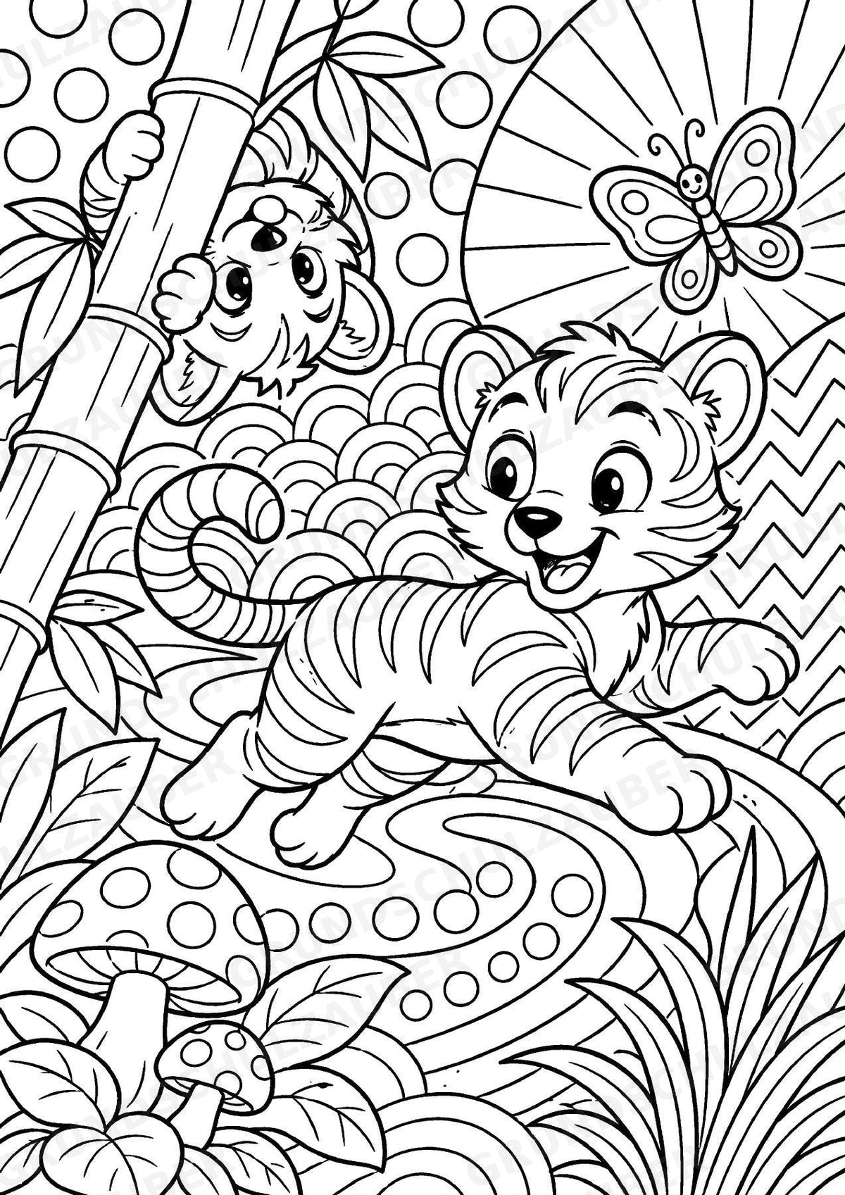Tiger POP Art Ausmalbilder 15 Malvorlagen – Materialseite 10