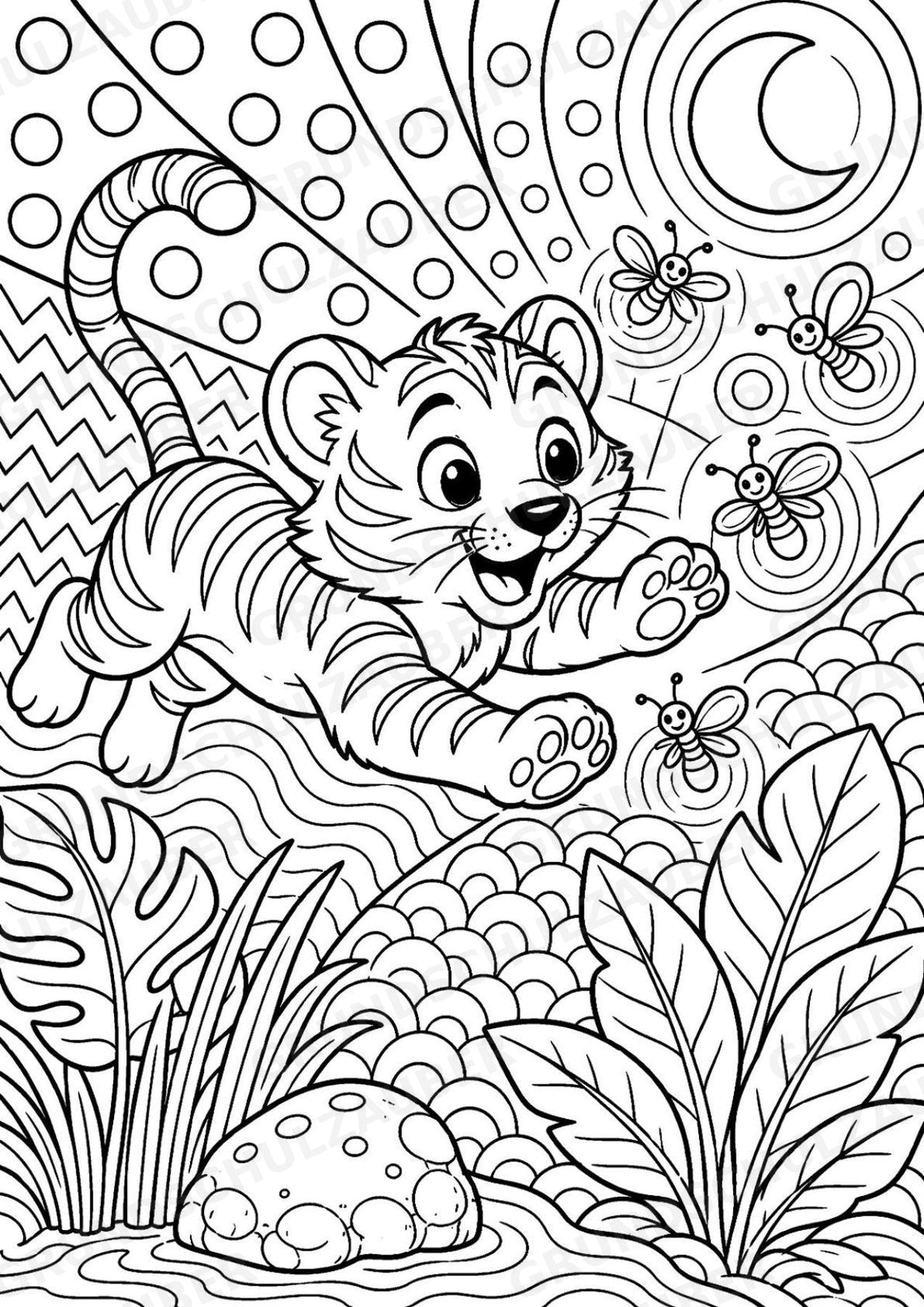 Tiger POP Art Ausmalbilder 15 Malvorlagen – Materialseite 11