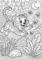 Tiger POP Art Ausmalbilder 15 Malvorlagen – Materialseite 11