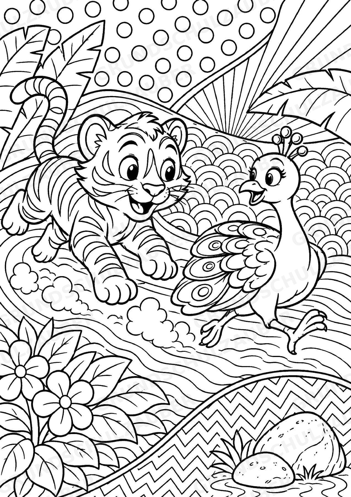 Tiger POP Art Ausmalbilder 15 Malvorlagen – Materialseite 12