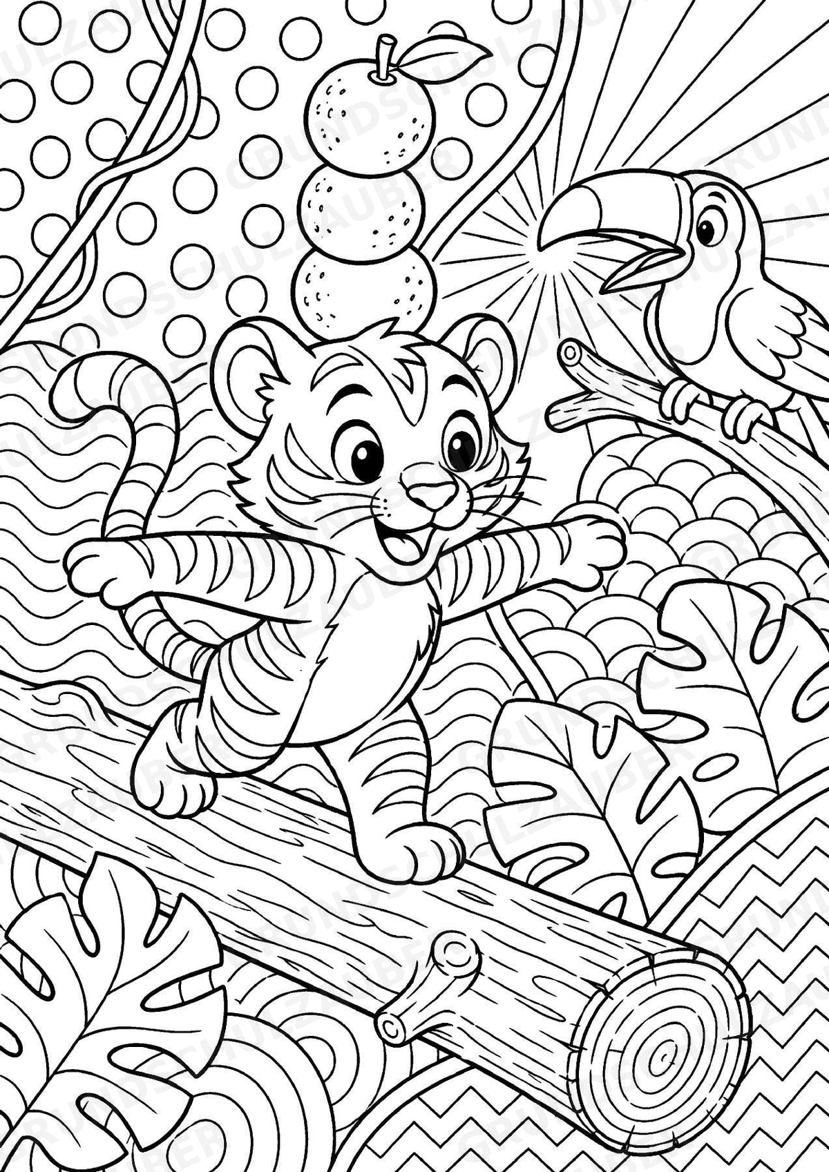 Tiger POP Art Ausmalbilder 15 Malvorlagen – Materialseite 13