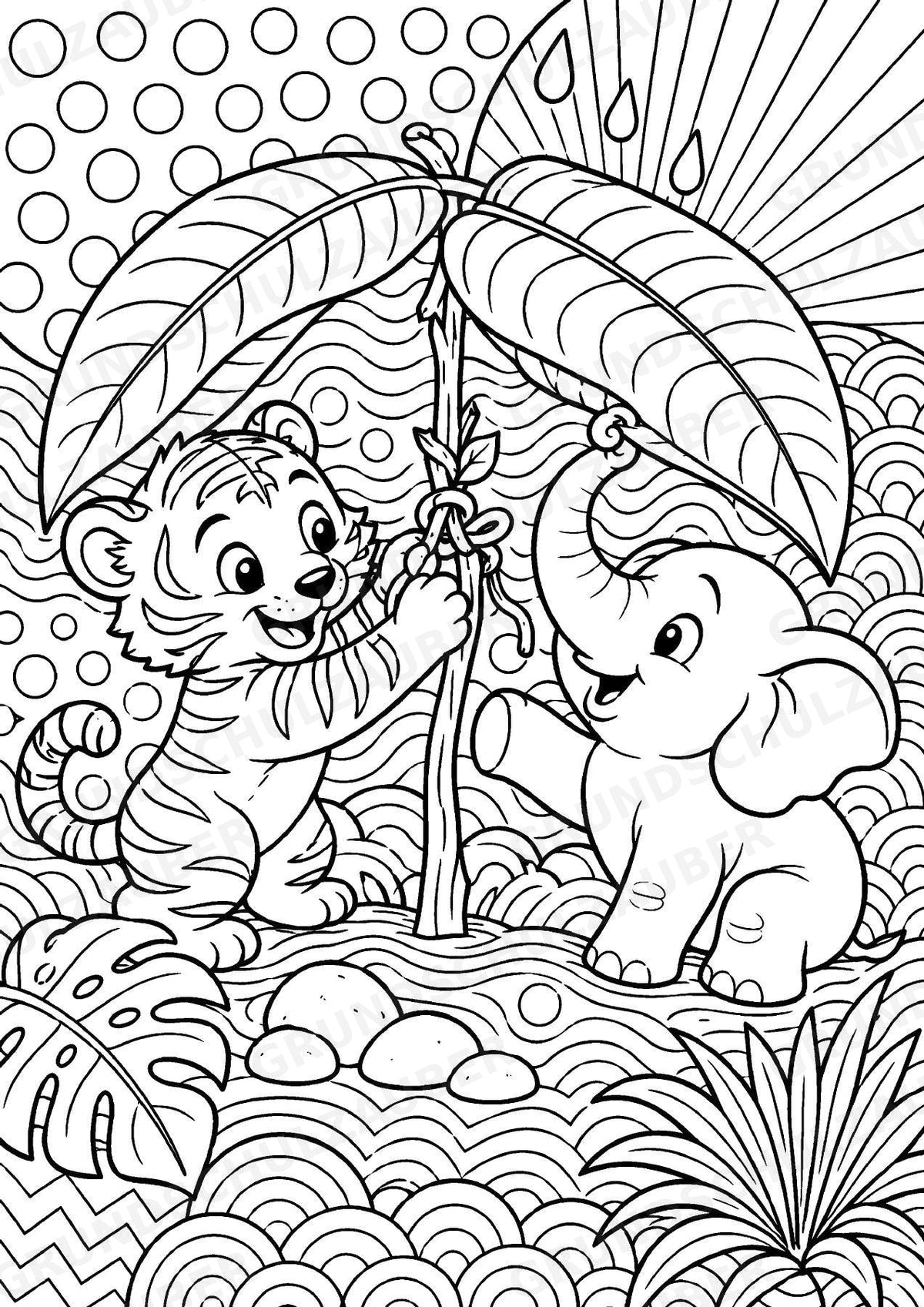 Tiger POP Art Ausmalbilder 15 Malvorlagen – Materialseite 16