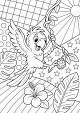 Vogel POP Art Ausmalbilder 15 Malvorlagen – Materialseite 4