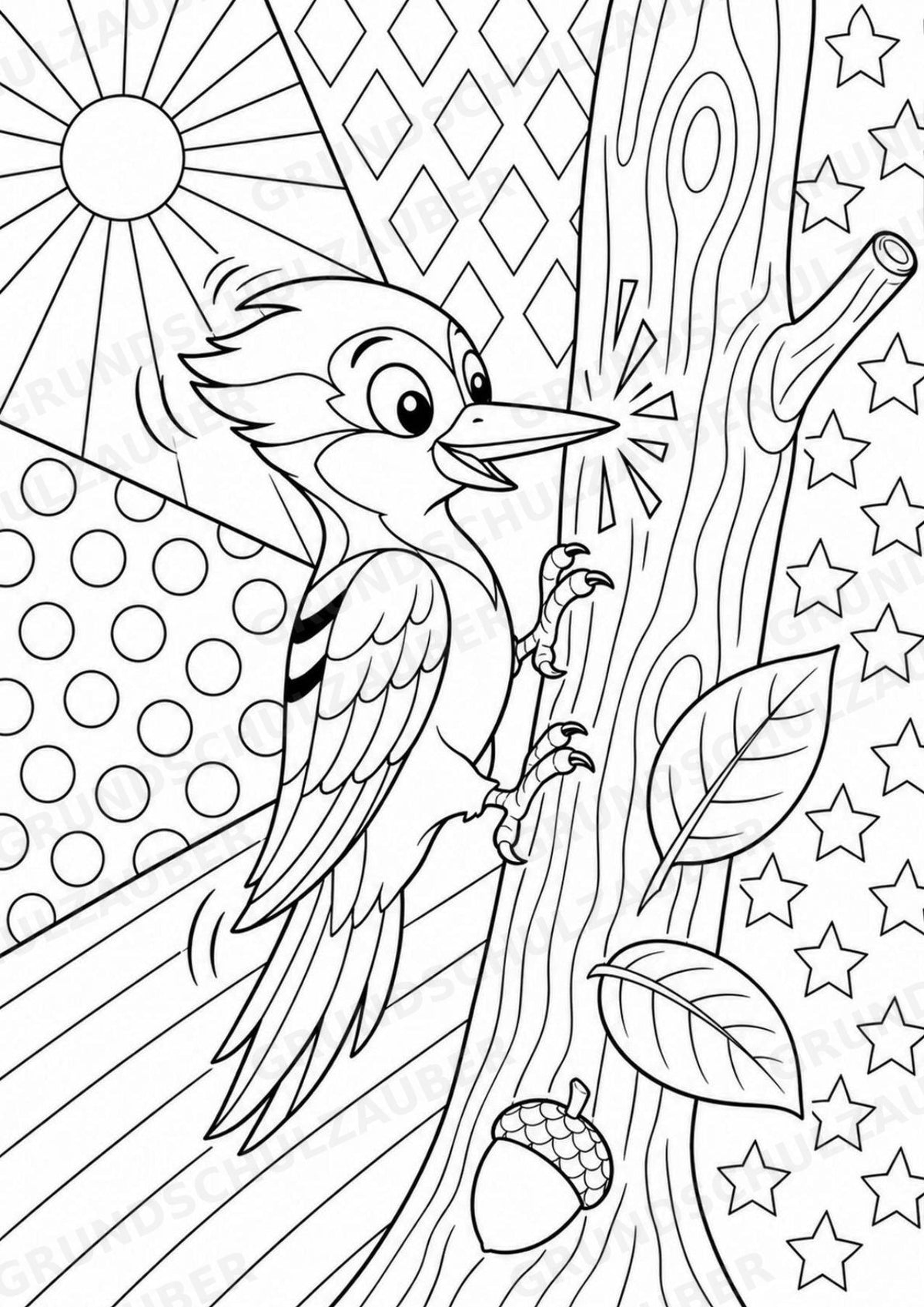 Vogel POP Art Ausmalbilder 15 Malvorlagen – Materialseite 7