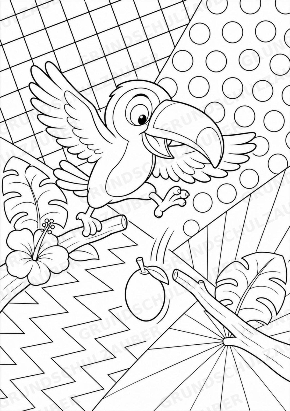 Vogel POP Art Ausmalbilder 15 Malvorlagen – Materialseite 15
