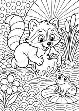 Waschbär POP Art Ausmalbilder 15 Malvorlagen – Materialseite 3