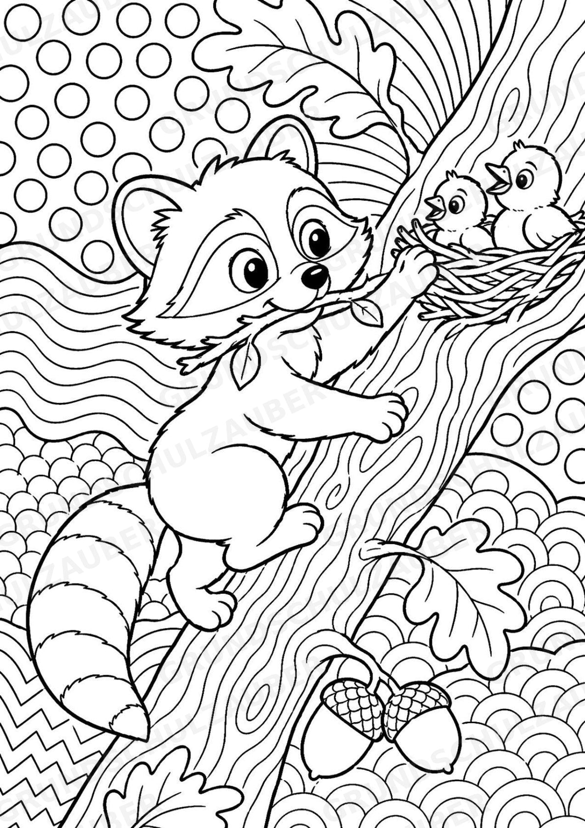 Waschbär POP Art Ausmalbilder 15 Malvorlagen – Materialseite 5