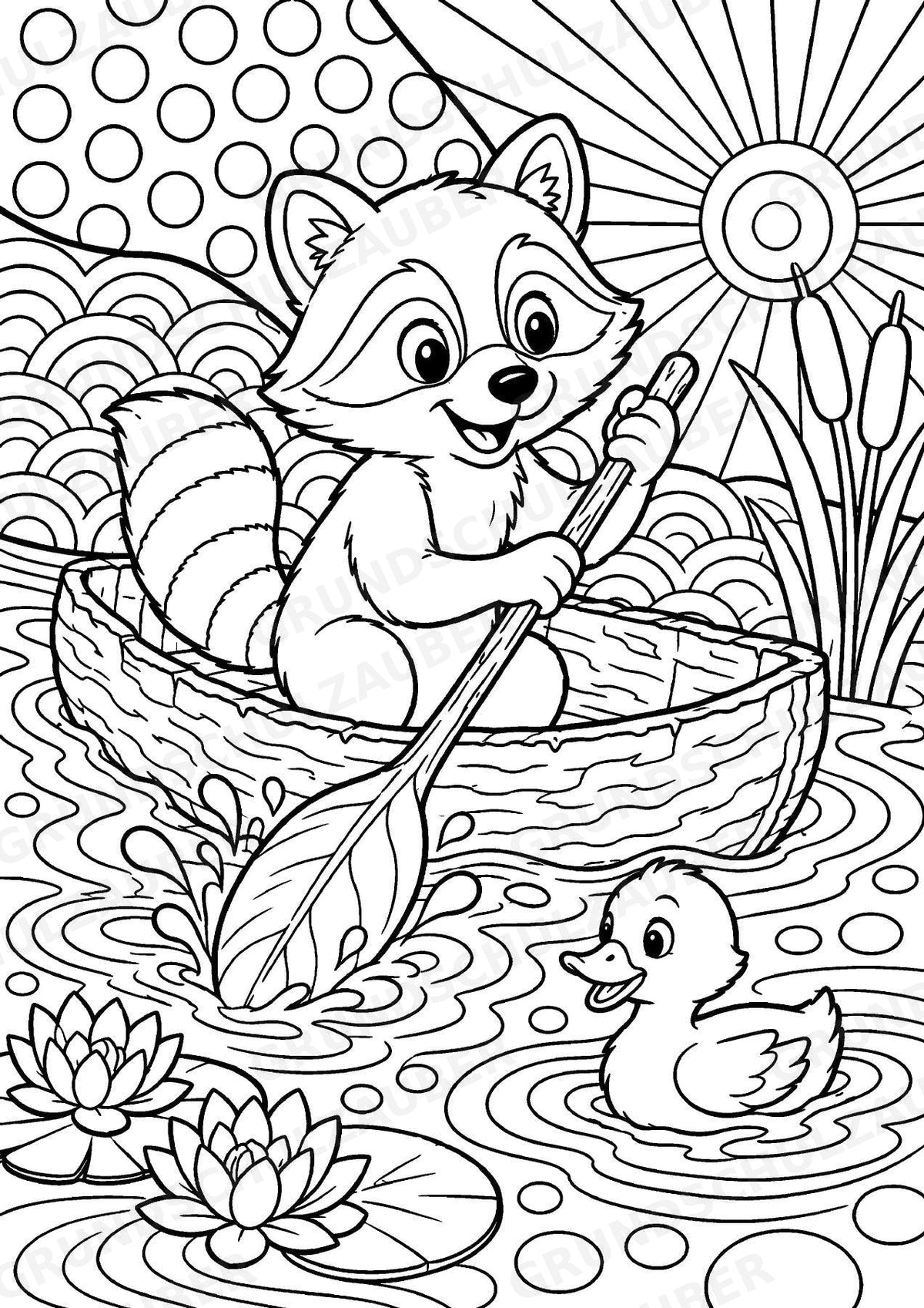 Waschbär POP Art Ausmalbilder 15 Malvorlagen – Materialseite 8