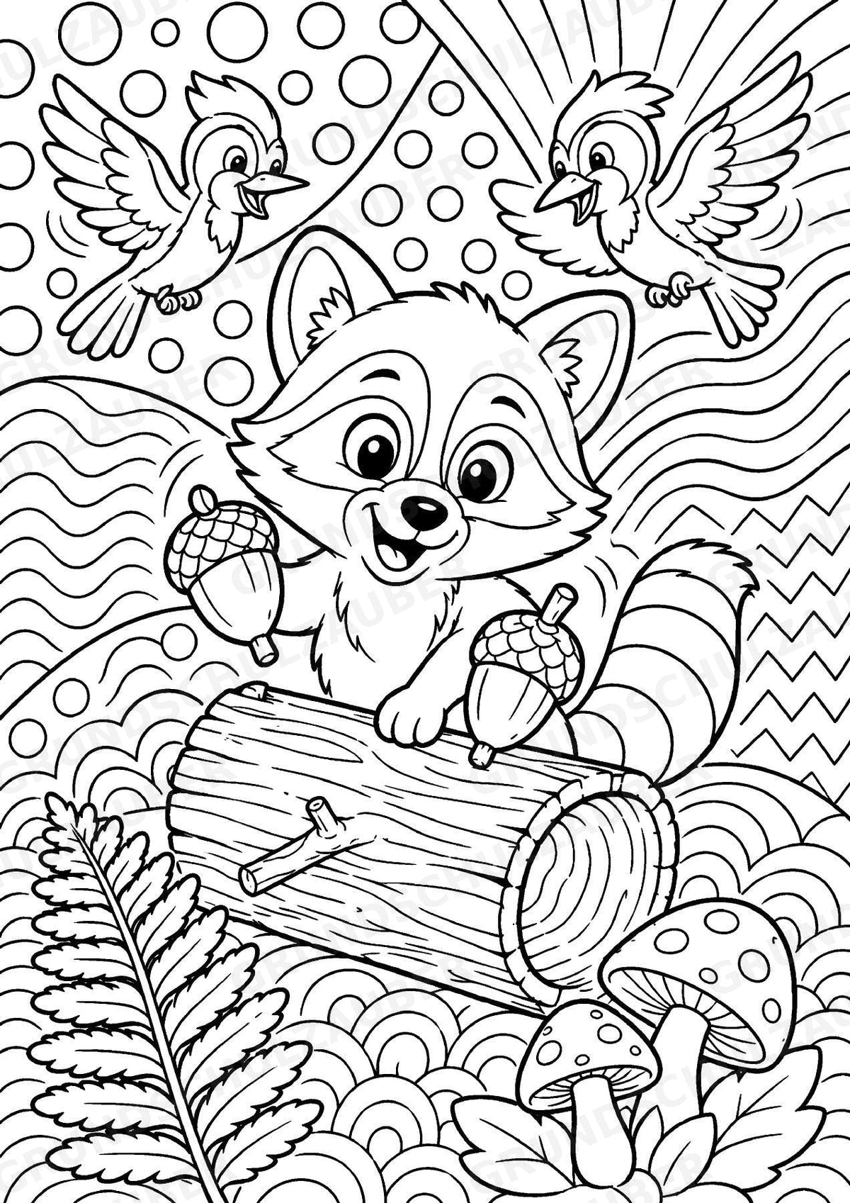 Waschbär POP Art Ausmalbilder 15 Malvorlagen – Materialseite 9
