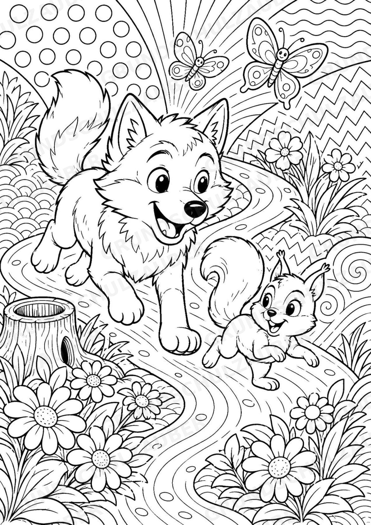 Wolf POP Art Ausmalbilder 15 Malvorlagen – Materialseite 7