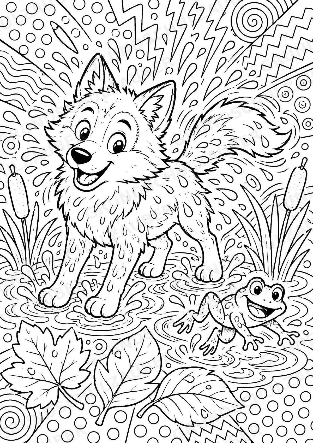Wolf POP Art Ausmalbilder 15 Malvorlagen – Materialseite 8