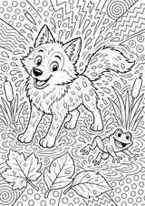 Wolf POP Art Ausmalbilder 15 Malvorlagen – Materialseite 8