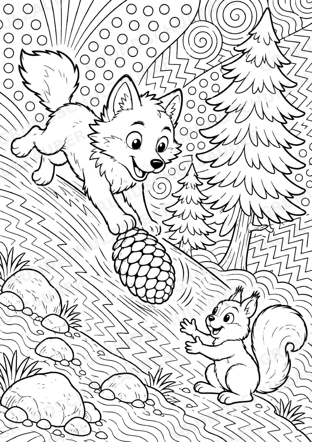 Wolf POP Art Ausmalbilder 15 Malvorlagen – Materialseite 10