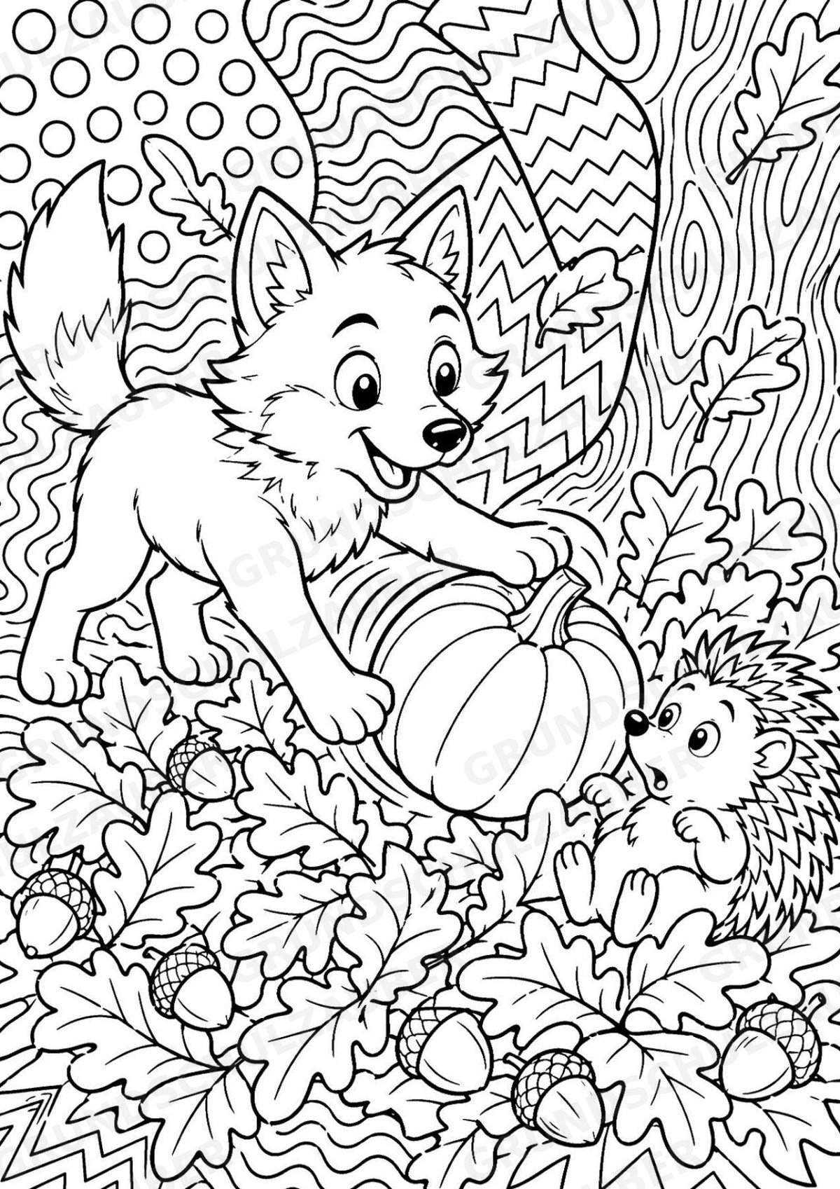 Wolf POP Art Ausmalbilder 15 Malvorlagen – Materialseite 12
