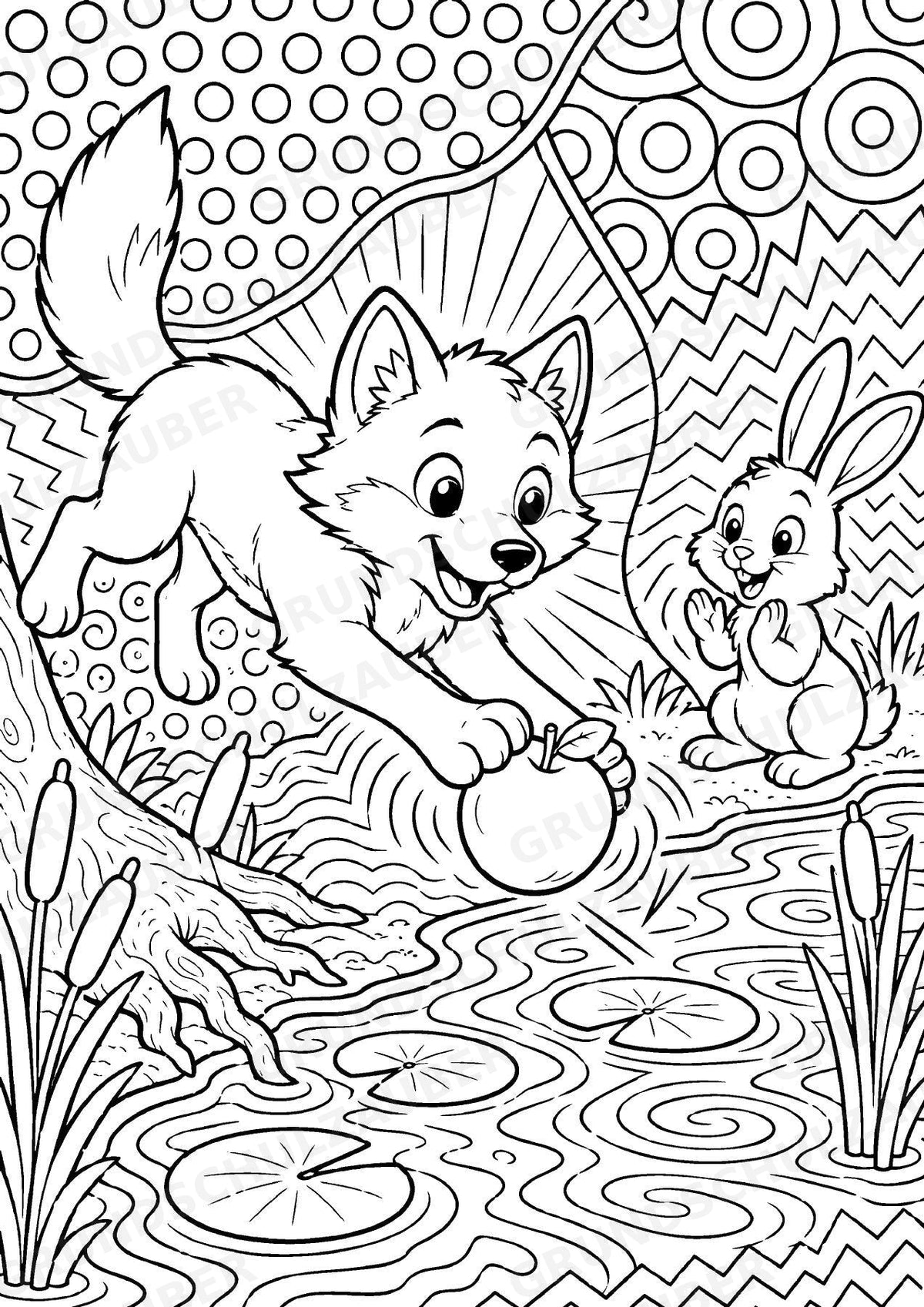 Wolf POP Art Ausmalbilder 15 Malvorlagen – Materialseite 14