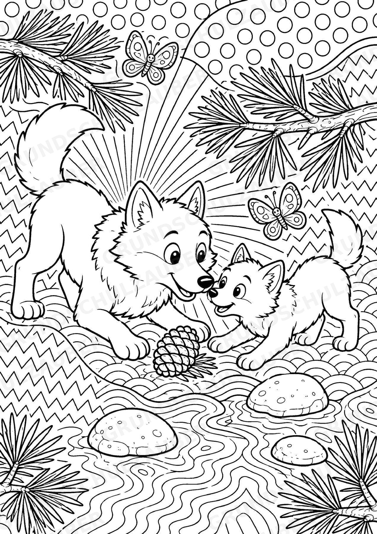 Wolf POP Art Ausmalbilder 15 Malvorlagen – Materialseite 15