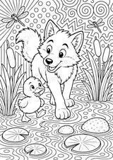 Wolf POP Art Ausmalbilder 15 Malvorlagen – Materialseite 16