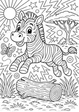 Zebra POP Art Ausmalbilder 15 Malvorlagen – Materialseite 2