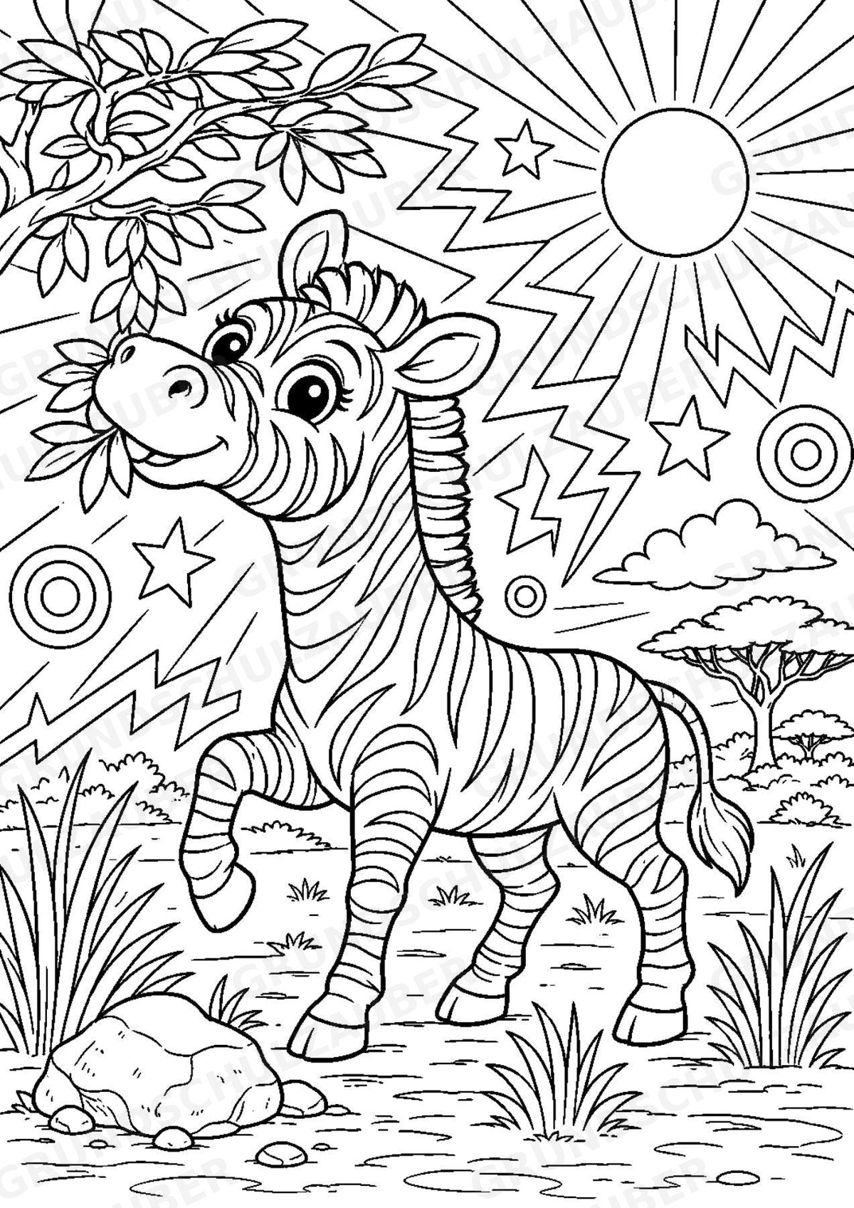 Zebra POP Art Ausmalbilder 15 Malvorlagen – Materialseite 5