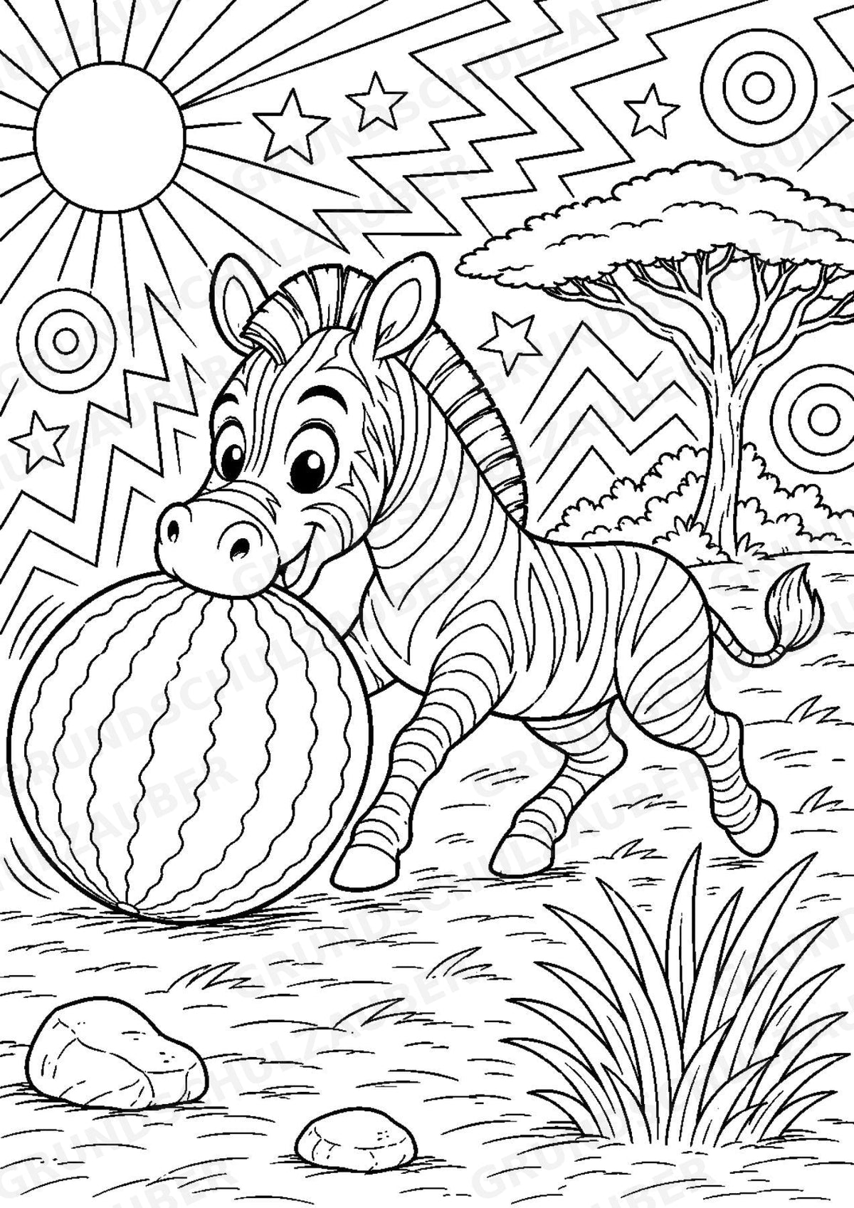 Zebra POP Art Ausmalbilder 15 Malvorlagen – Materialseite 7