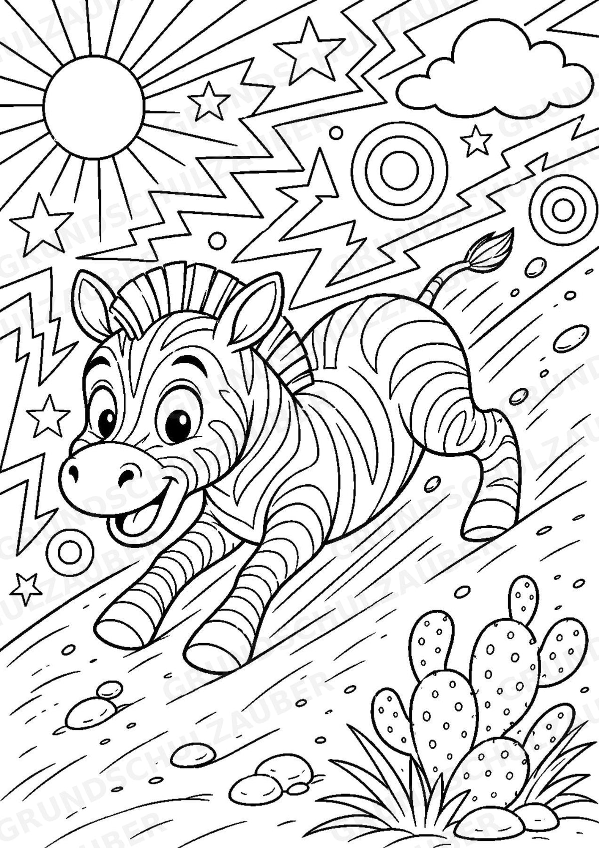 Zebra POP Art Ausmalbilder 15 Malvorlagen – Materialseite 8