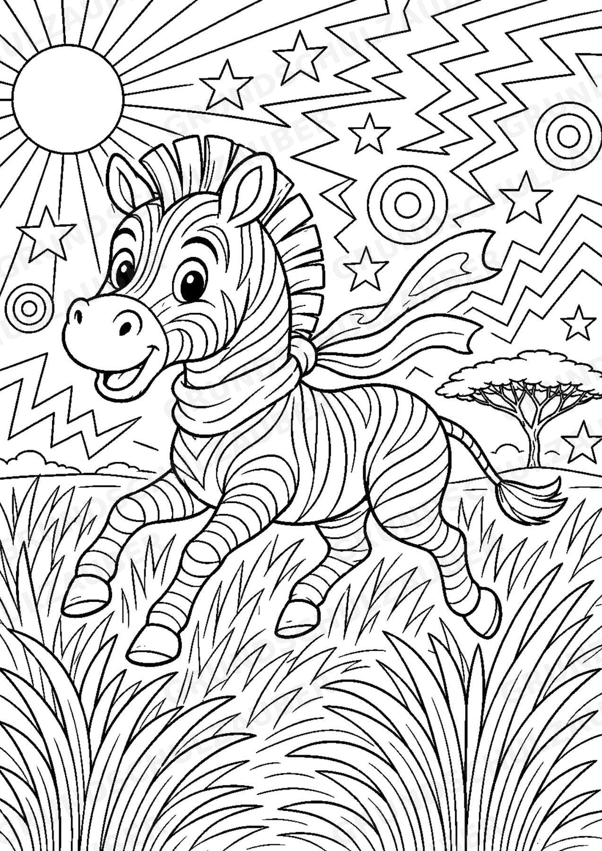 Zebra POP Art Ausmalbilder 15 Malvorlagen – Materialseite 9