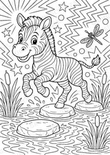 Zebra POP Art Ausmalbilder 15 Malvorlagen – Materialseite 11